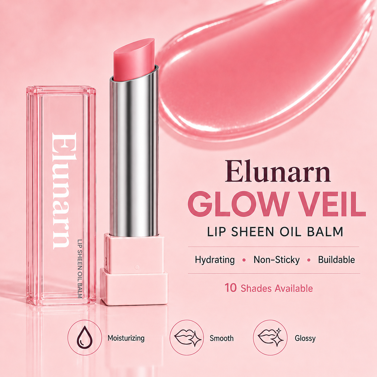 🔥Last Day Buy 1 Get 1 Free|ELunarn GLOW VEIL LIP SHEEN OIL BALM