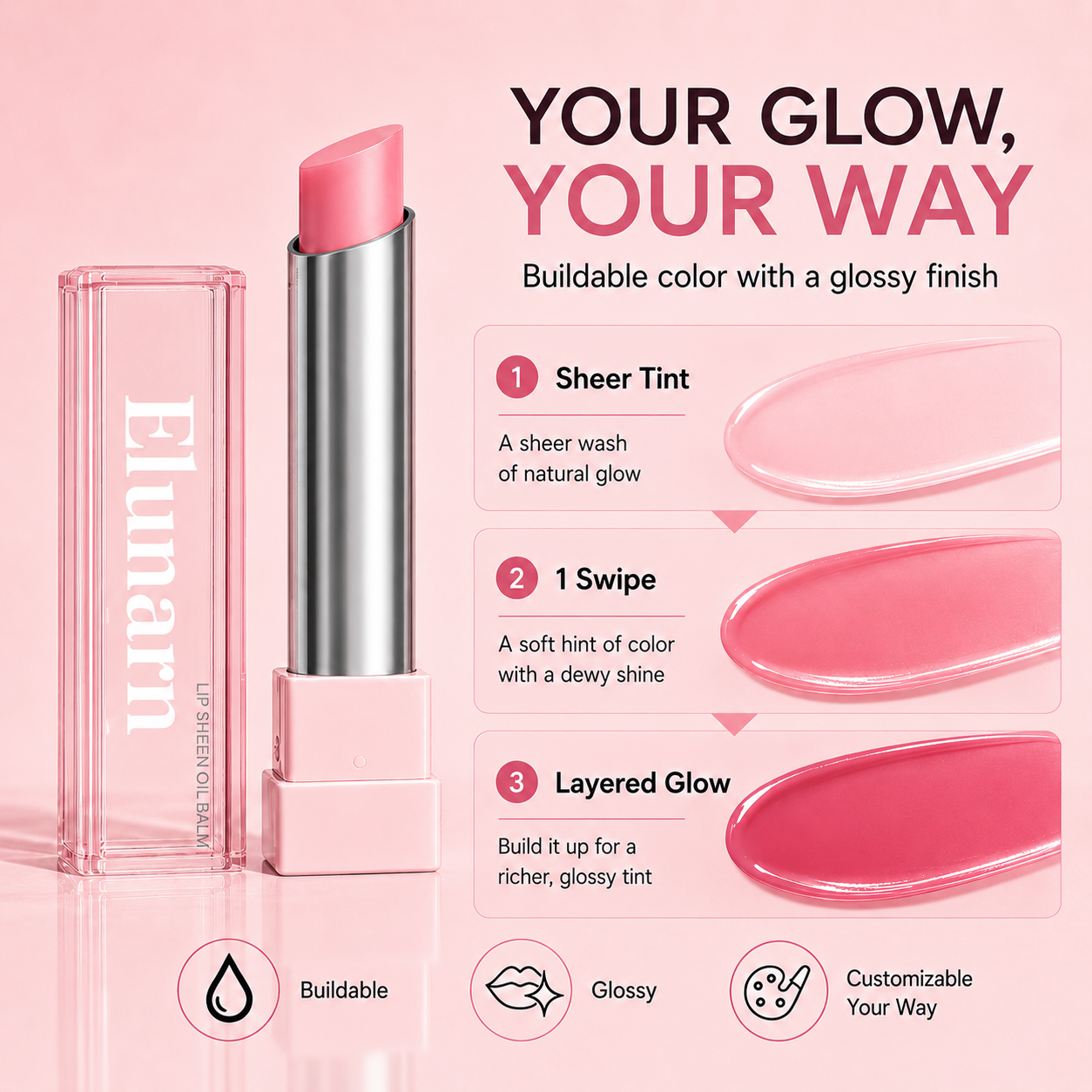 🔥Last Day Buy 1 Get 1 Free|ELunarn GLOW VEIL LIP SHEEN OIL BALM